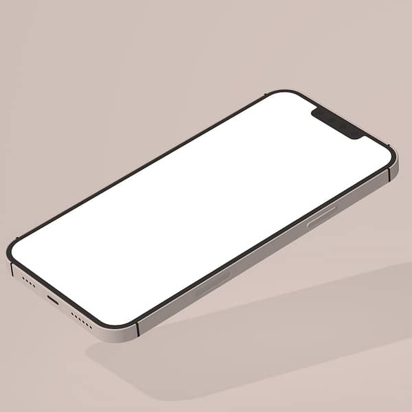 smartphone blanc sans marque en lévitation