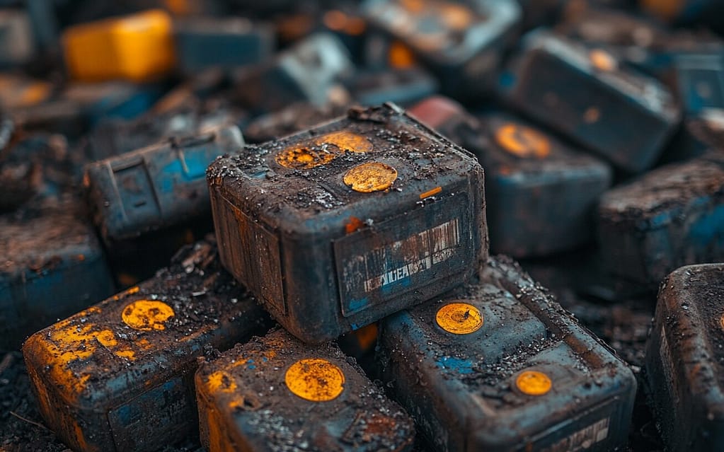 vieilles batteries usagées