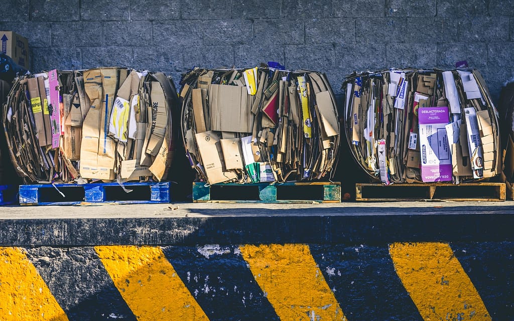 Blocs de déchets de cartons et papiers