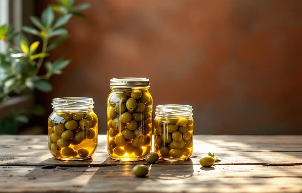 bocaux d'olives de table