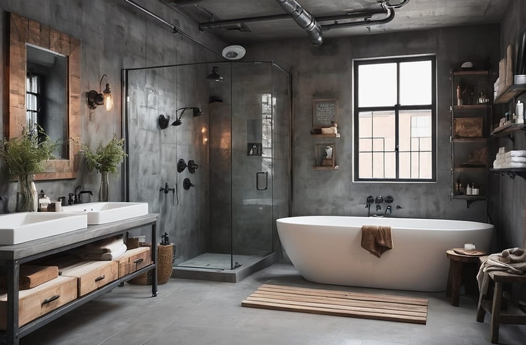 salle de bain de style industriel