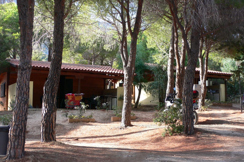 bungalows dans un camping ombragé
