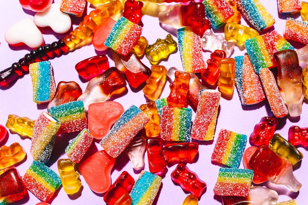 oursons et une multitude d'autres types de bonbons