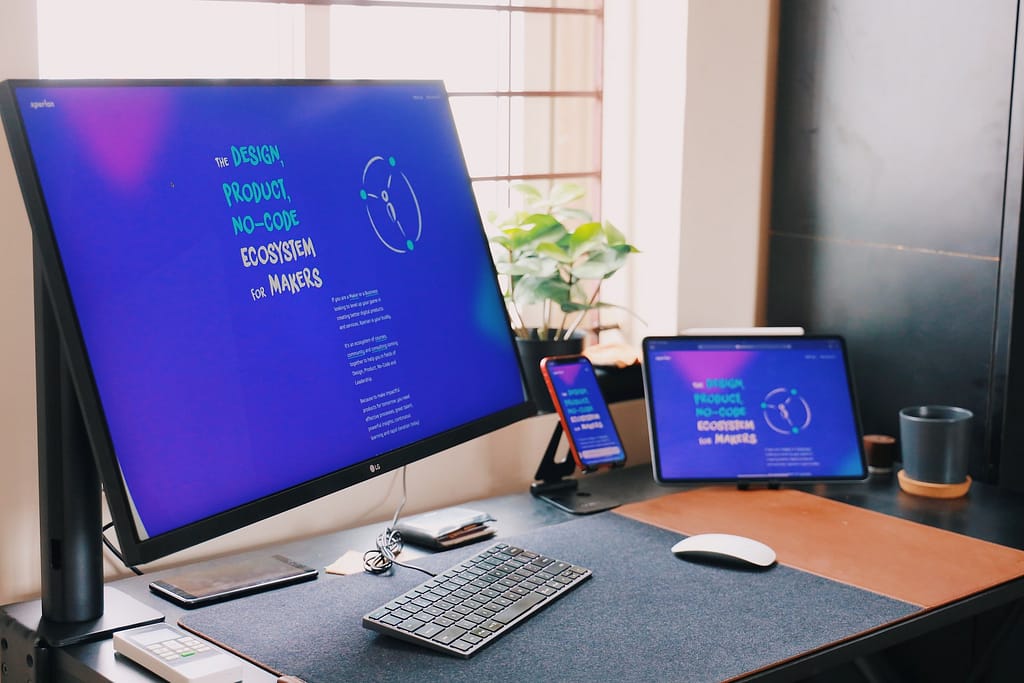 écran d'ordinateur avec une application no-code