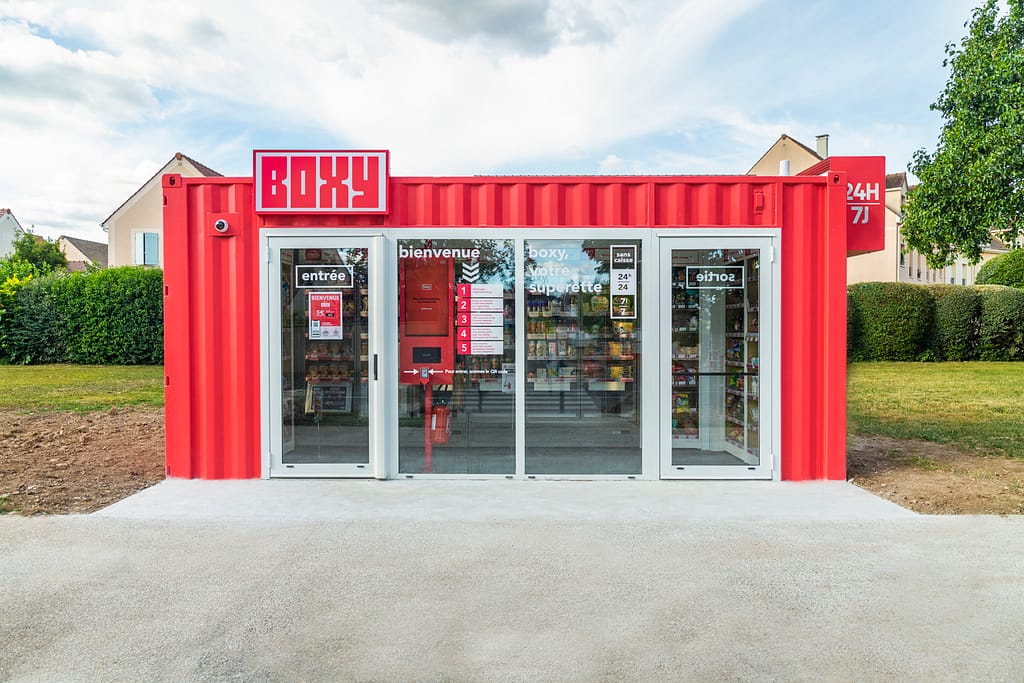 supérette automatique dans une zone rurale