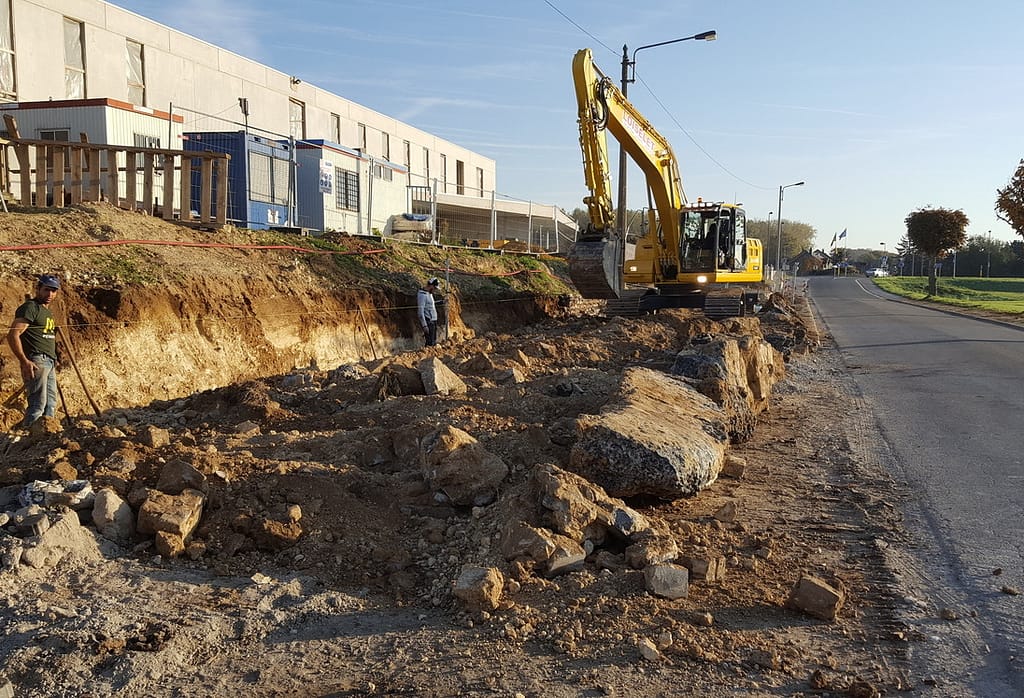 travaux de terrassement sur la voirie