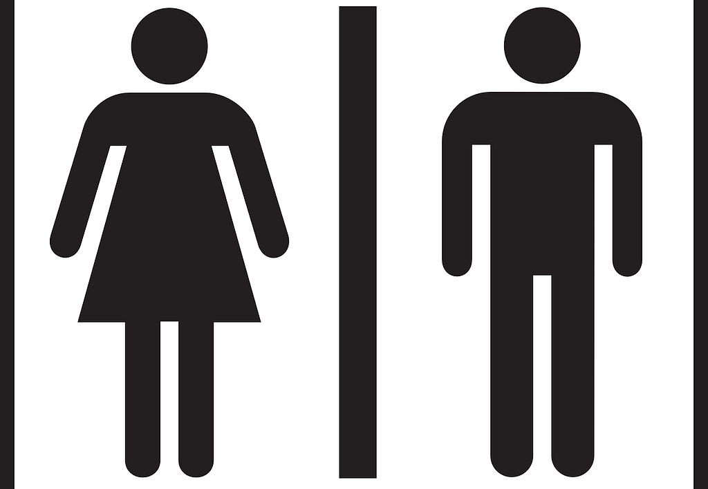 symbole des WC avec une femme et un homme