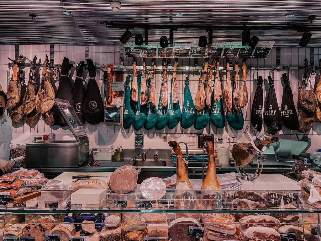 Point de vente d'un boucher