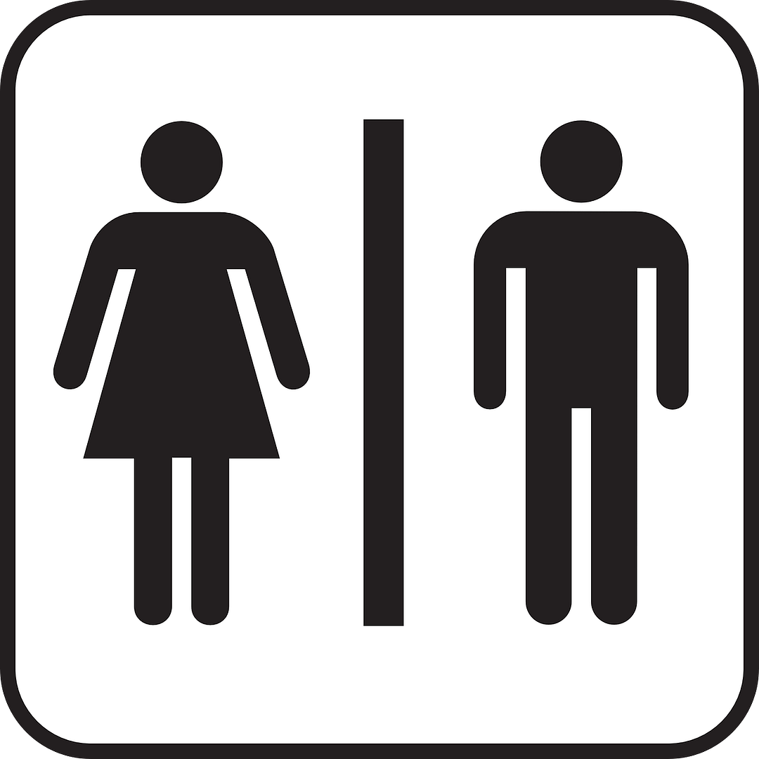 symbole des WC avec une femme et un homme