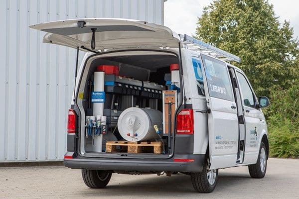 un véhicules utilitaire aménagé pour le BTP