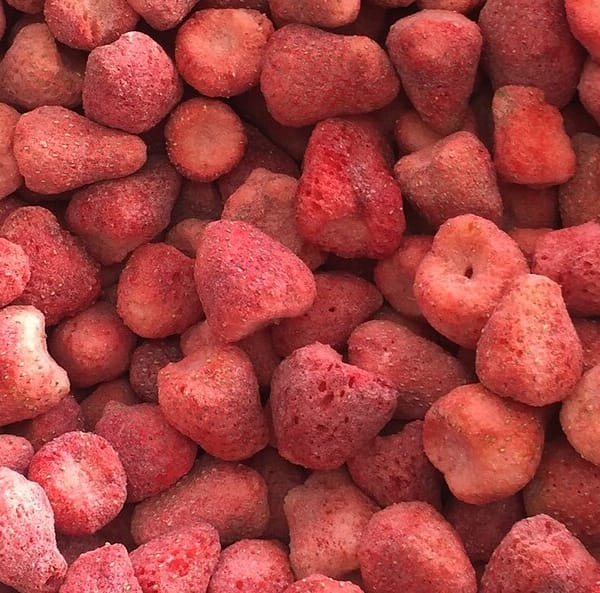 fraises lyophilisées