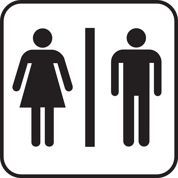 symbole des WC avec une femme et un homme