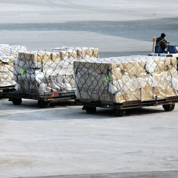 plusieurs paquets de marchandise destinées à être transportés par avion