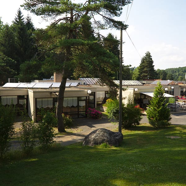 un village de vacance au milieu de la forêt