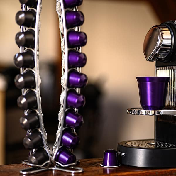 machine Krups avec une multitude de rosettes de café