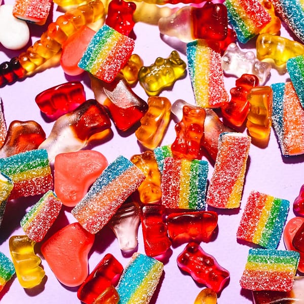oursons et une multitude d'autres types de bonbons