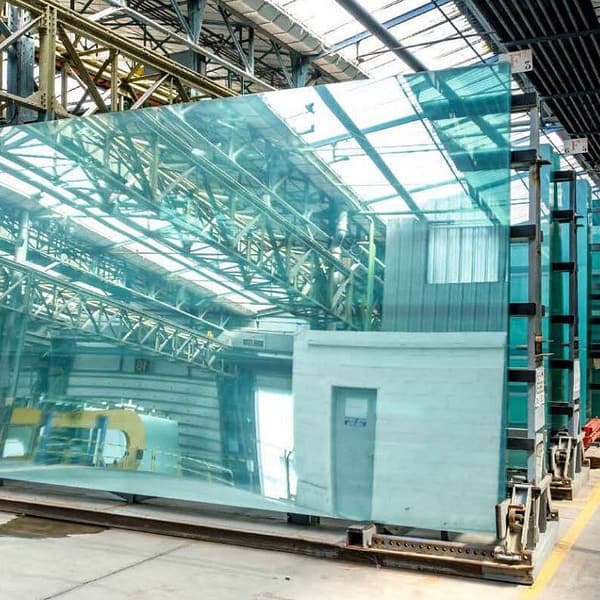 grandes feuilles de verre en sortie d'usine