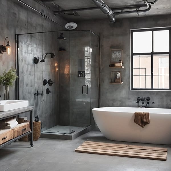 salle de bain de style industriel