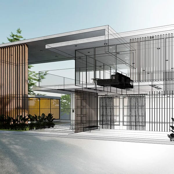 construction du plan d'une maison en 3D