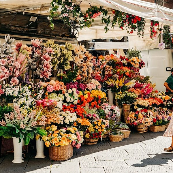 fleuriste sur un marché
