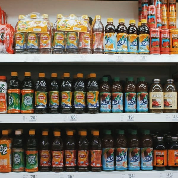 thés glacés dans un supermarché