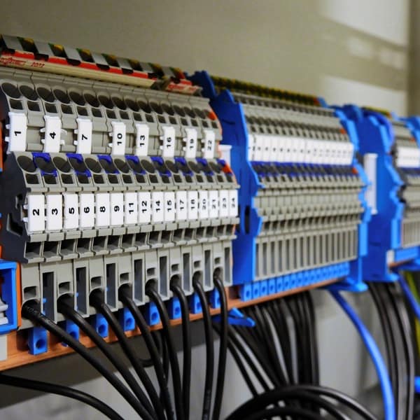 tableau relié à des fils électriques