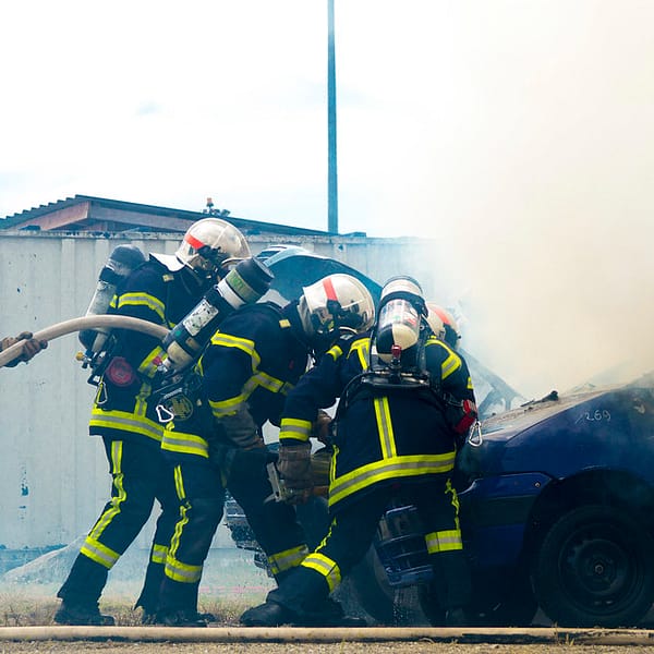 pompiers en exercice
