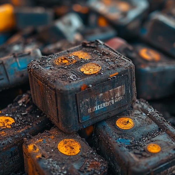 vieilles batteries usagées